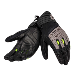 Gravel motorcycle gloves Black/Taupe/Fluo Yellow