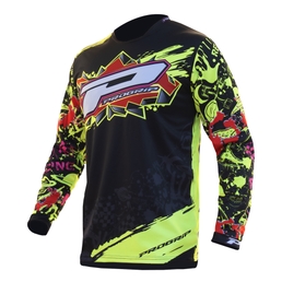 7015 mx and enduro jersey Crazy Black/Yellow Fluo